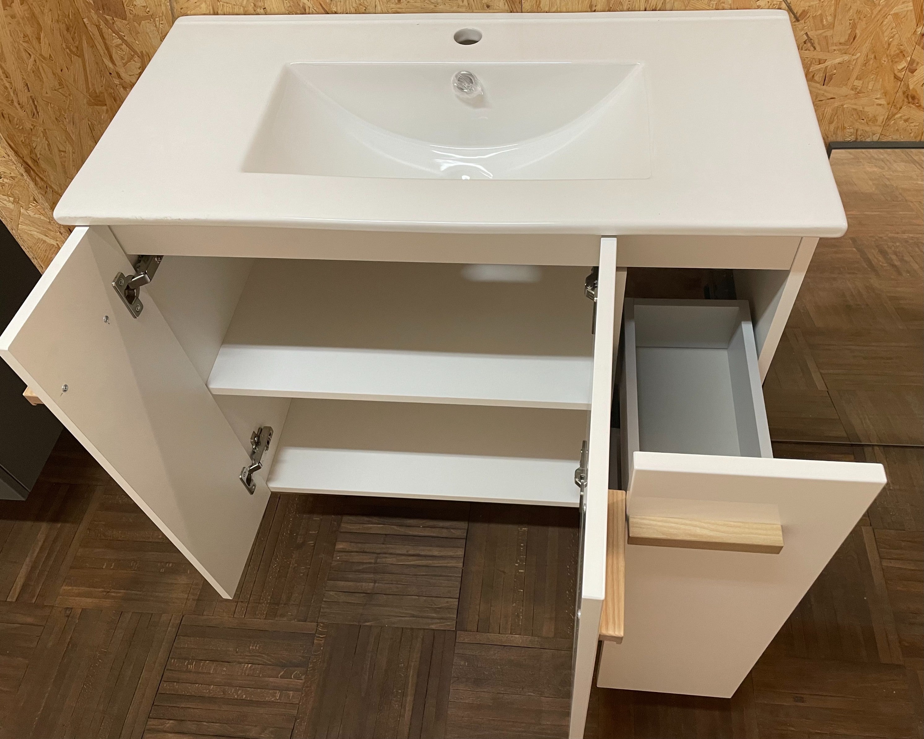 Szafka pod umywalkę Elite 80 cm biały połysk bez blatu