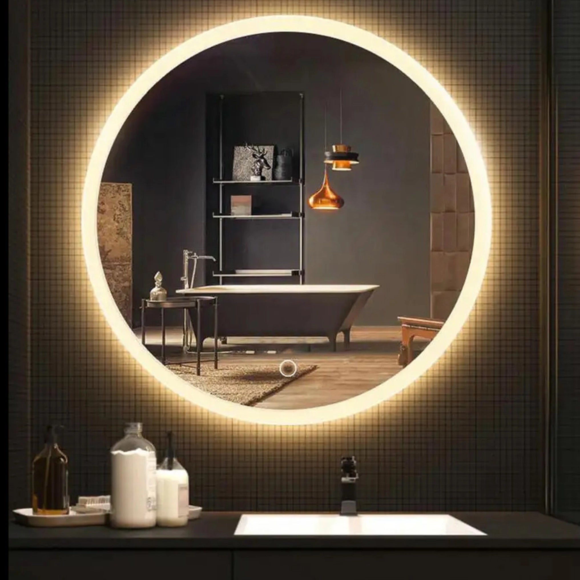 Lustro ścienne LED FFJ - 70 cm