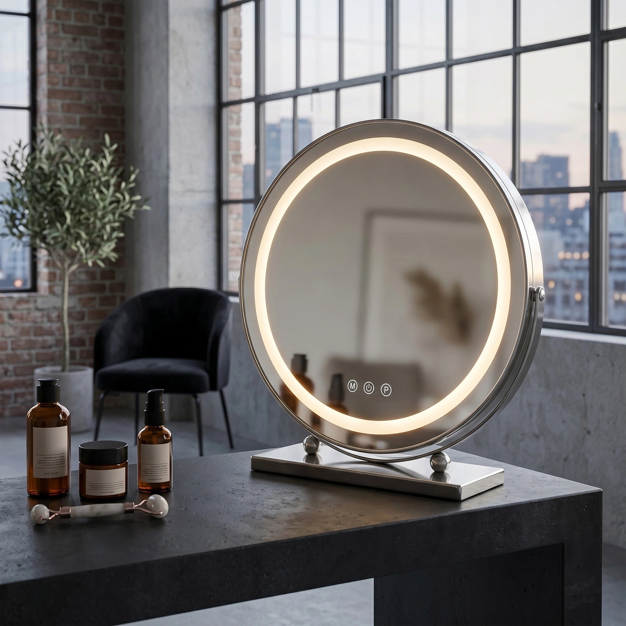 Lustro do make-upu LED - 40 cm Chrom