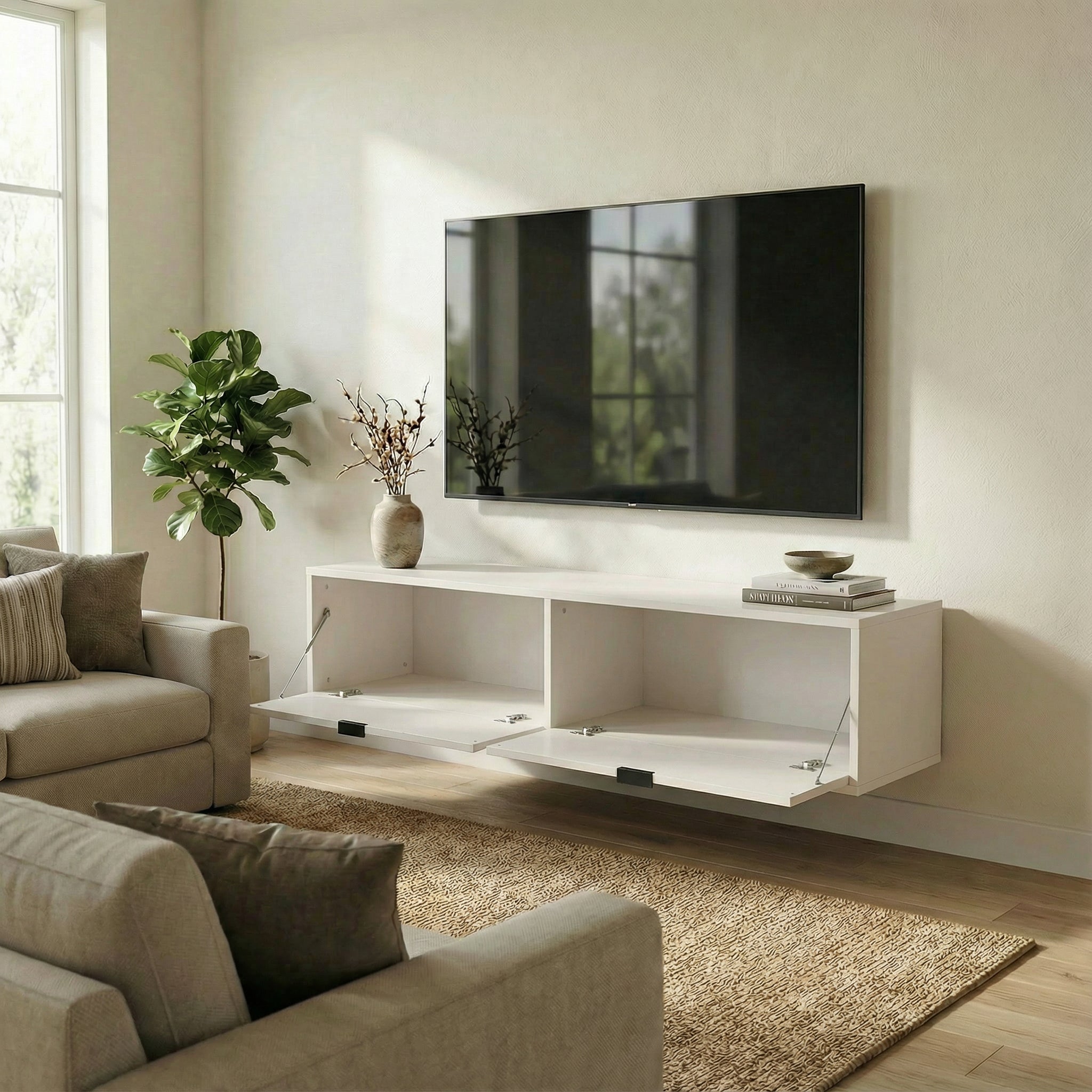 Szafka RTV 140 cm Aura - wisząca Kaszmir