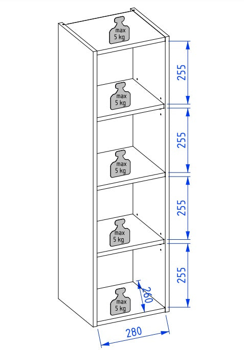 Słupek łazienkowy 100 cm Prime szaro-zielony