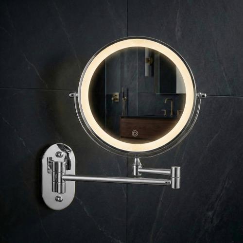 Lustro ścienne dwustronne kosmetyczne LED Glow - Chrom