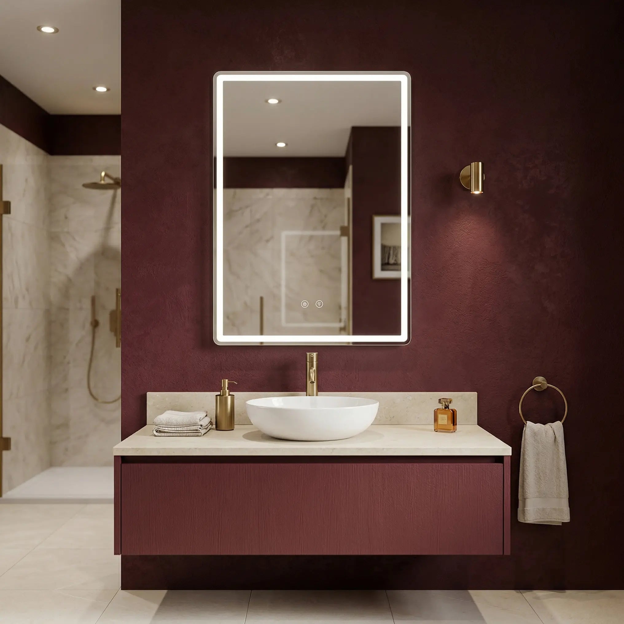 Lustro ścienne LED MARLO - 70x50 cm