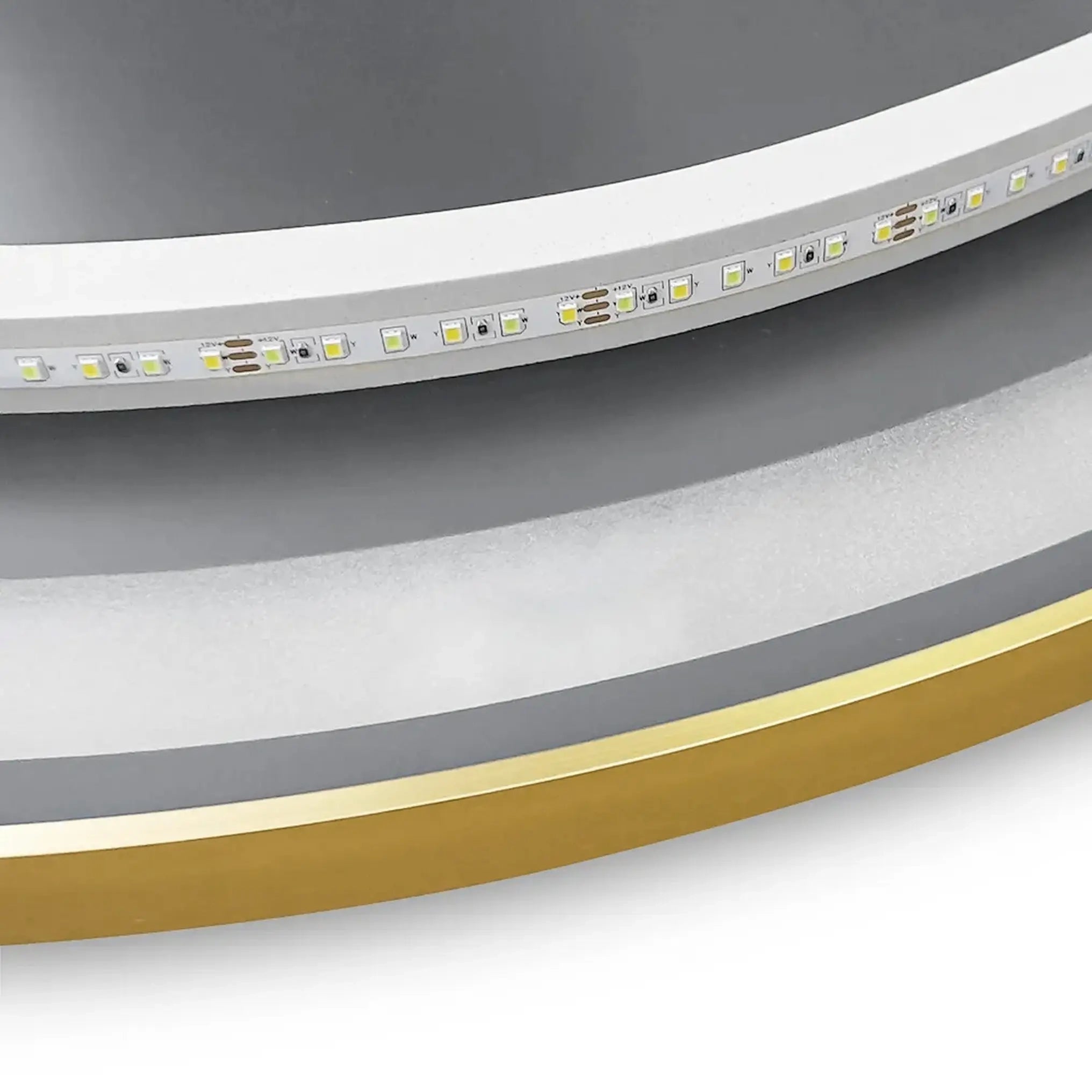 Lustro ścienne LED MMJ - 50 cm złoto szczotkowane
