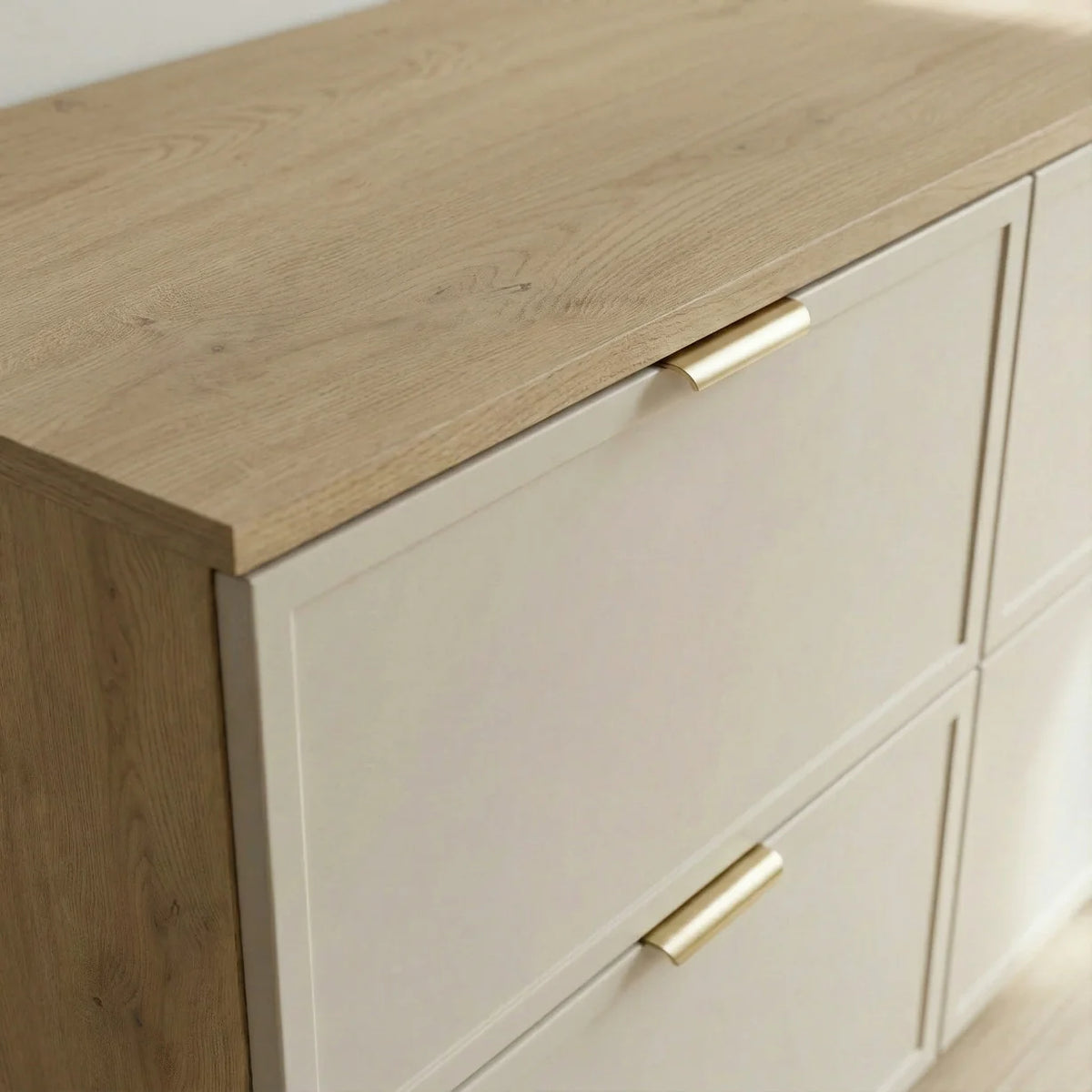 Szafka pod umywalkę z szufladami 80 cm Roma - Kaszmir/Dąb Cremona