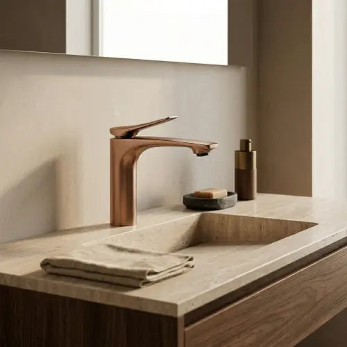 Niska bateria umywalkowa Vision - Miedź