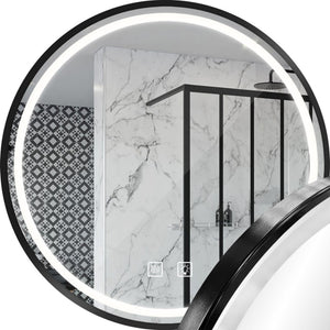 Lustro ścienne LED MMJ - 80 cm Czarny