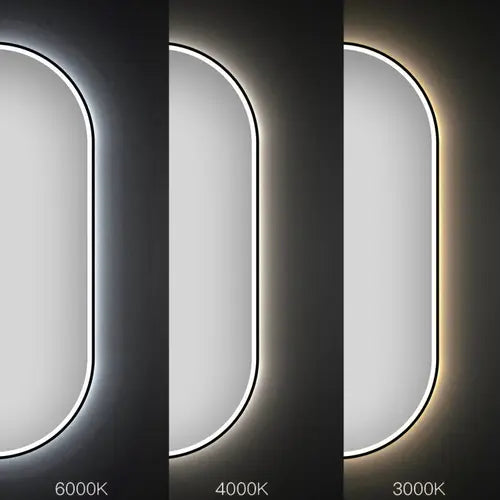Lustro ścienne LED OVL 50x100 cm - Czarne