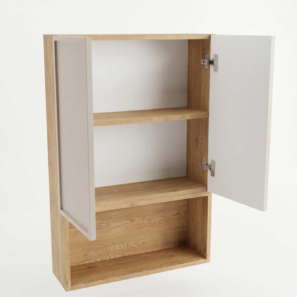 Szafka łazienkowa wisząca 60 cm nad geberit Roma - Kaszmir/Dąb Cremona