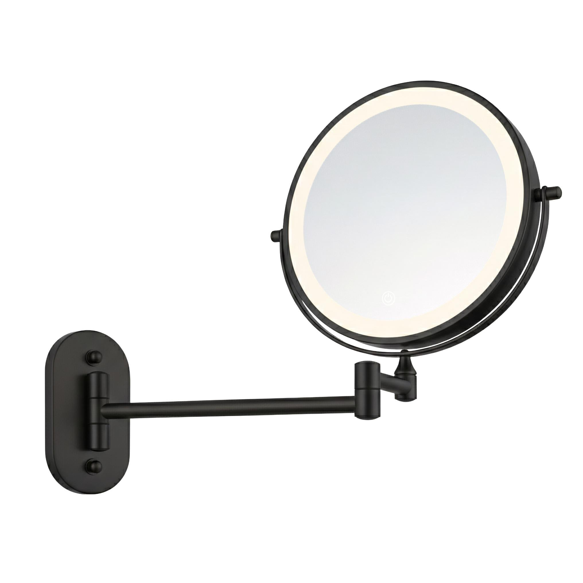 Lustro ścienne dwustronne kosmetyczne LED Glow - Czarne