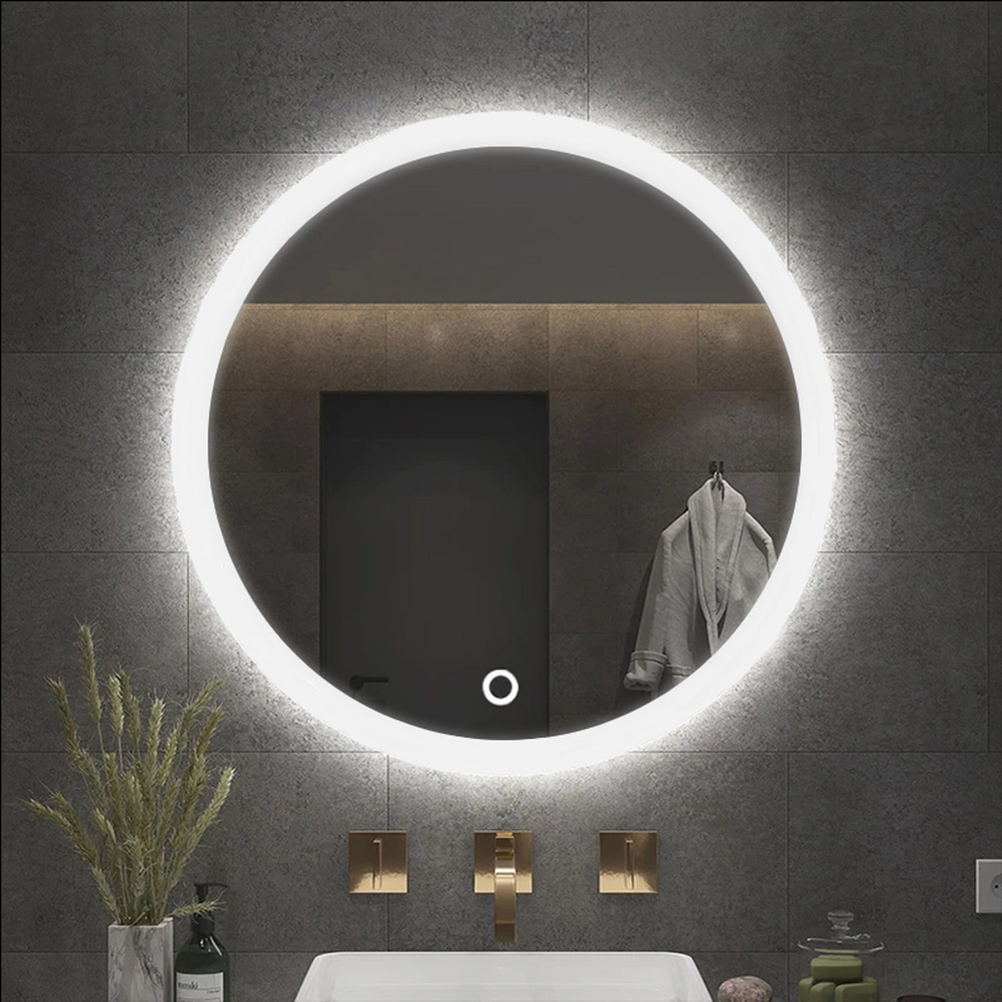 Lustro ścienne LED FFJ - 80 cm