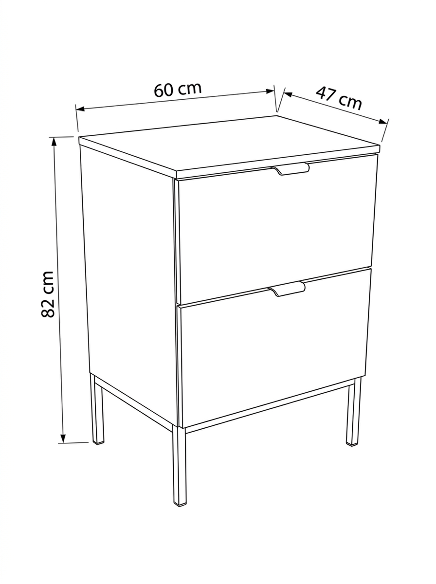 Szafka pod umywalkę na stelażu 60 cm, 2 szuflady Orio - Biały/Dąb artisan