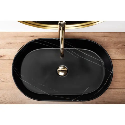 Umywalka nablatowa Nadia 60 - Black Stone mat