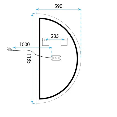 Lustro ścienne LED MOON - 120x60 cm