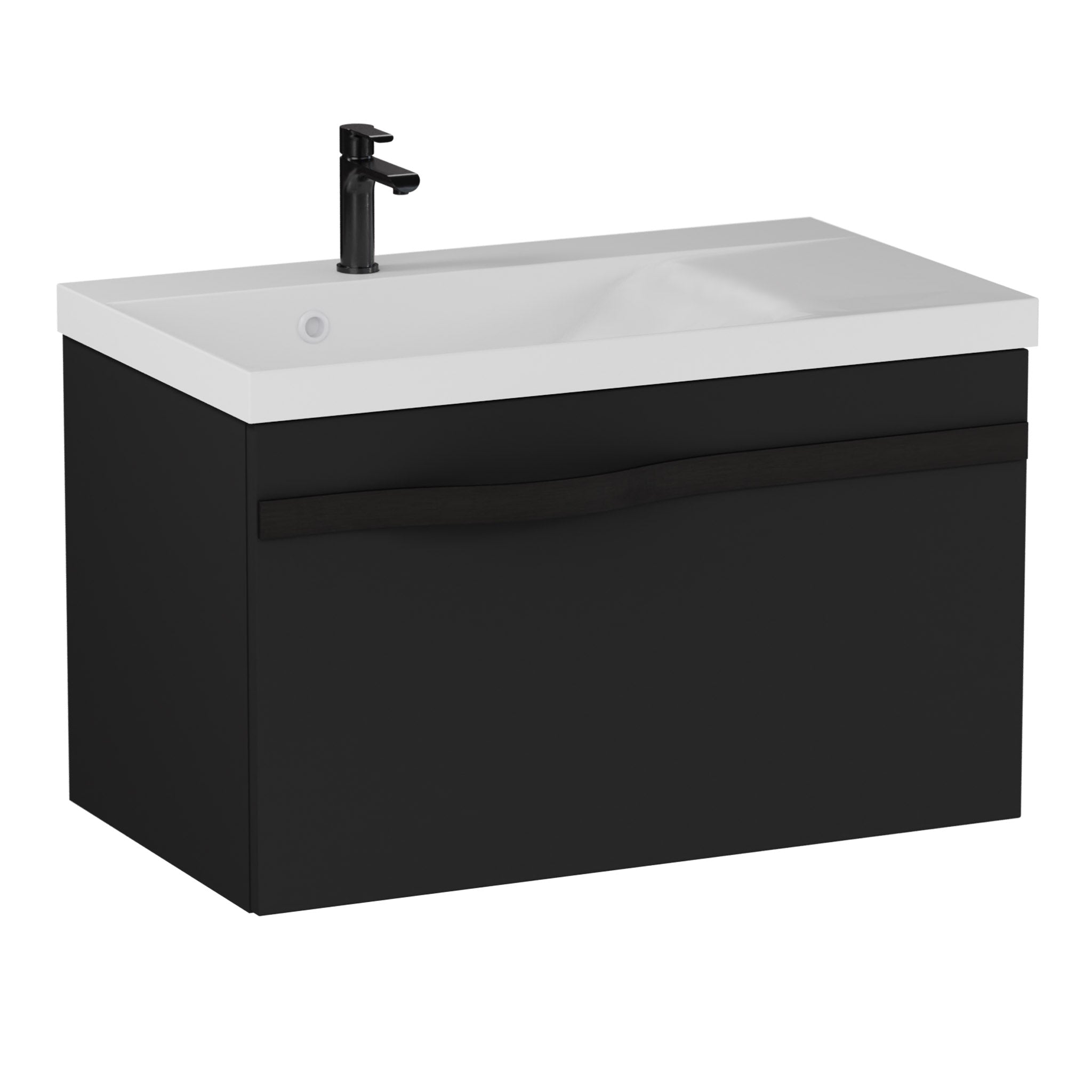 Szafka pod umywalkę 70 cm Luxe czarny mat bez blatu