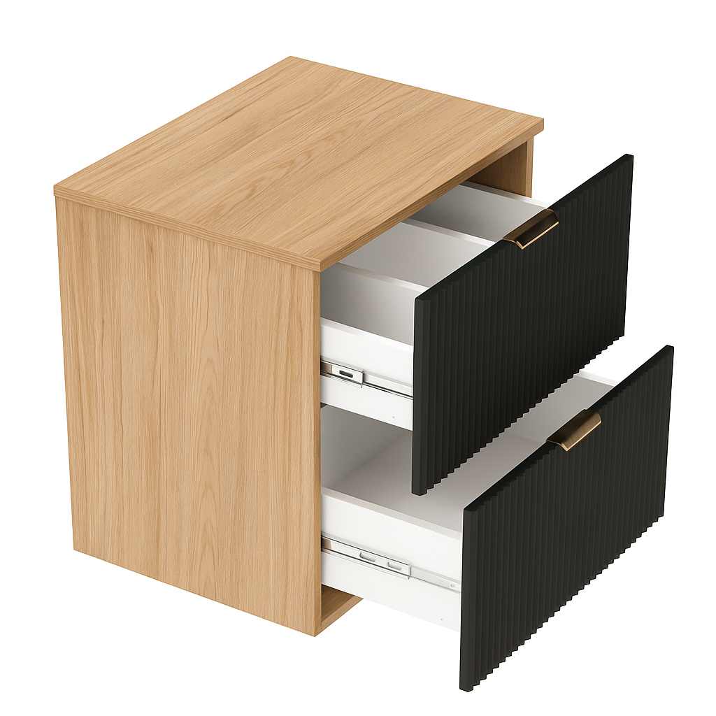 Szafka pod umywalkę z szufladami 120 cm Kaszmir Willy - Czarny / Orzech