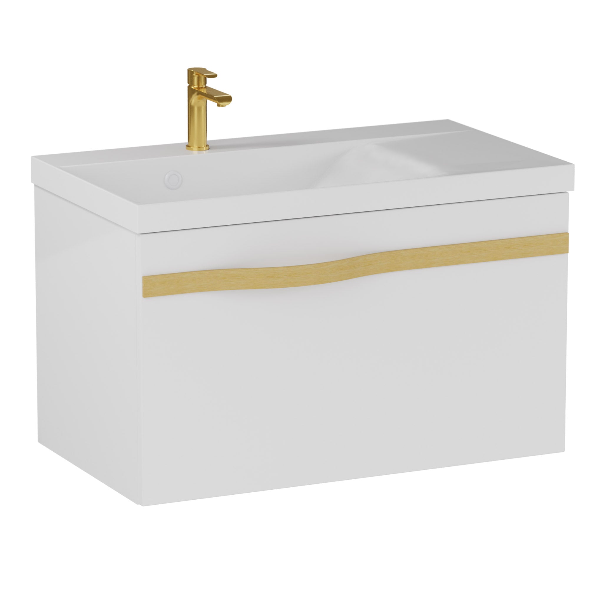 Szafka pod umywalkę 70 cm Luxe biały połysk bez blatu