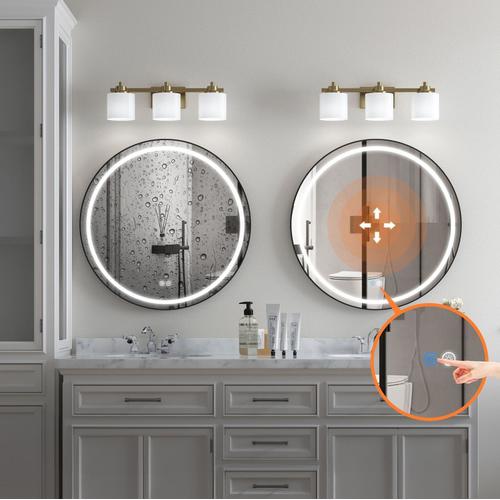 Lustro ścienne LED MMJ - 60 cm Czarny