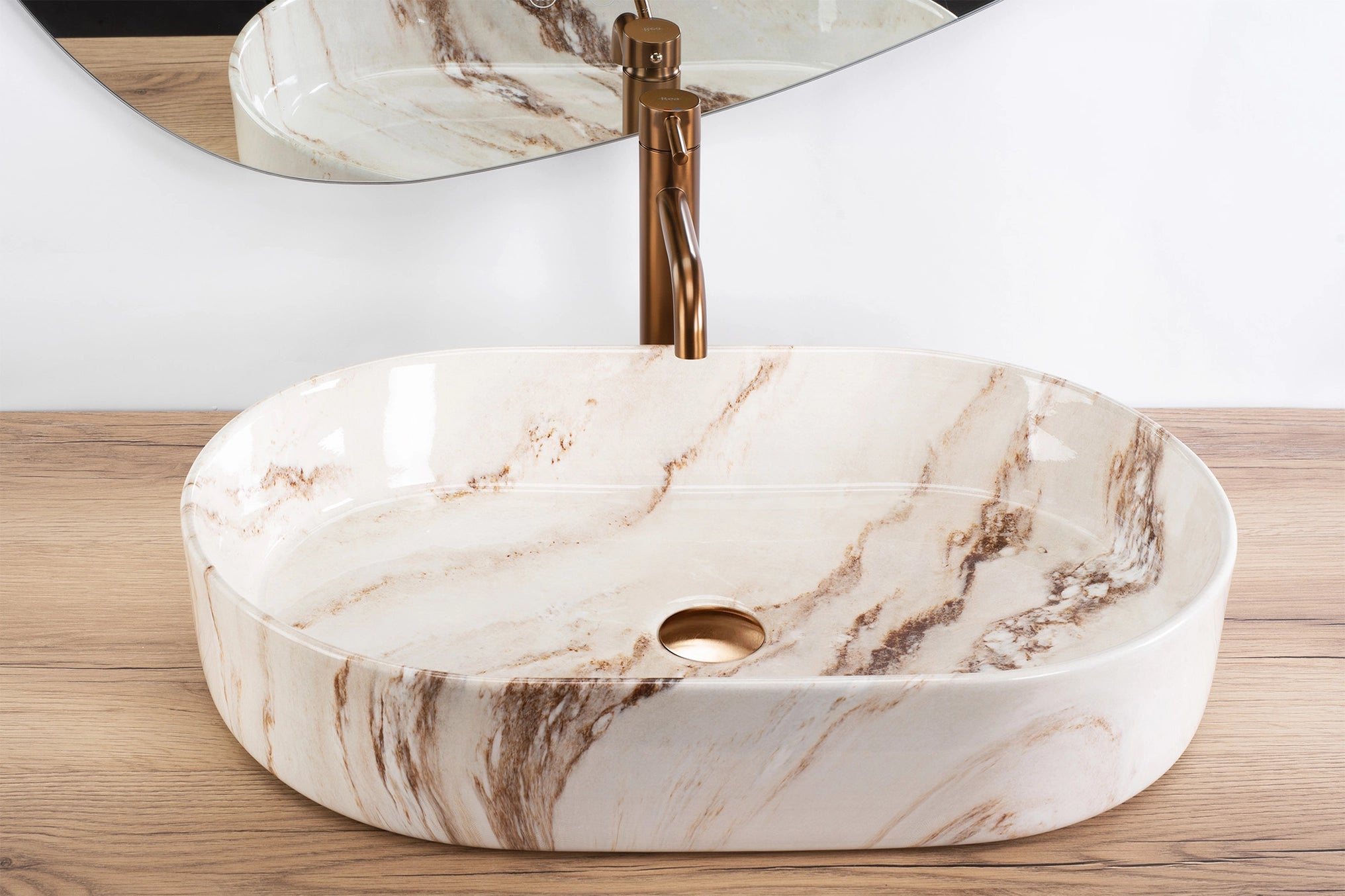 Umywalka nablatowa Nadia 60 cm - Marrone