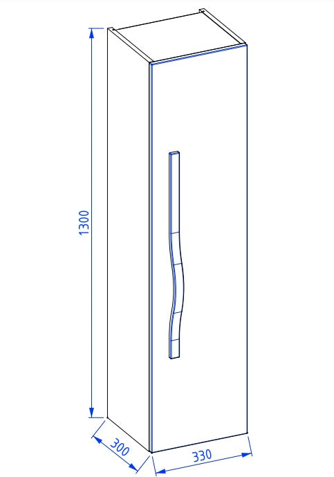 Szafka wisząca 33 cm Luxe biały połysk