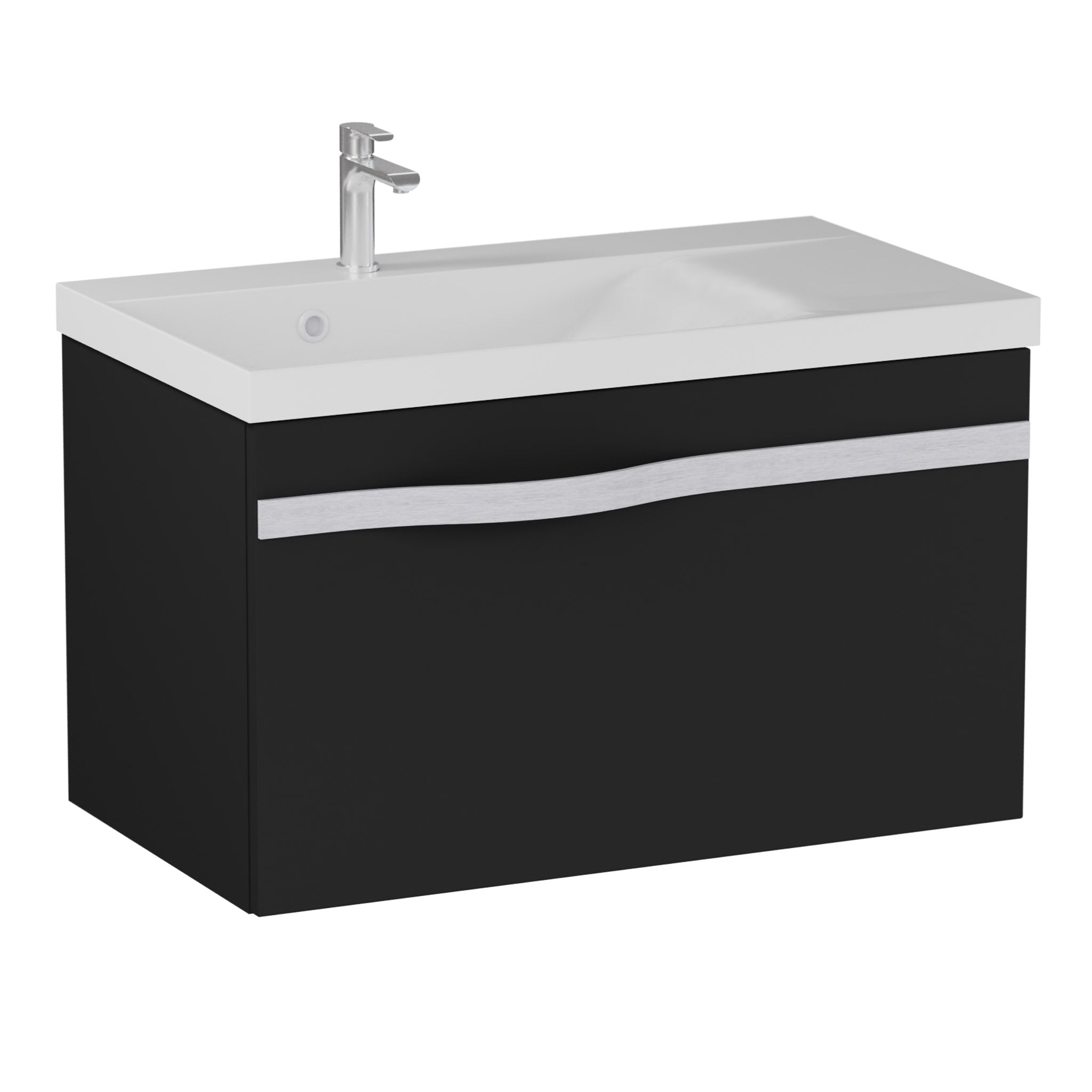 Szafka pod umywalkę 70 cm Luxe czarny mat bez blatu