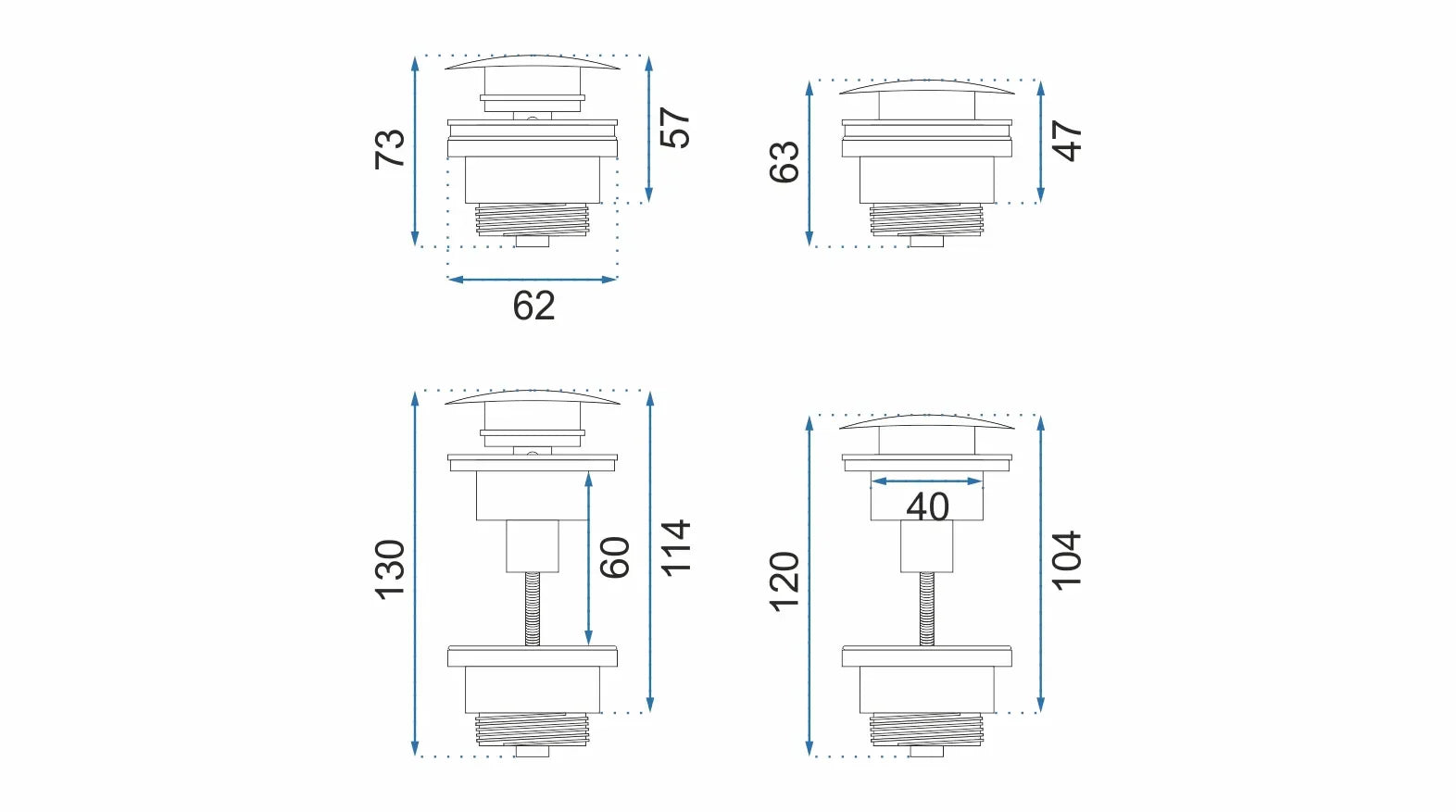 Korek Klik-Klak uniwersalny biały