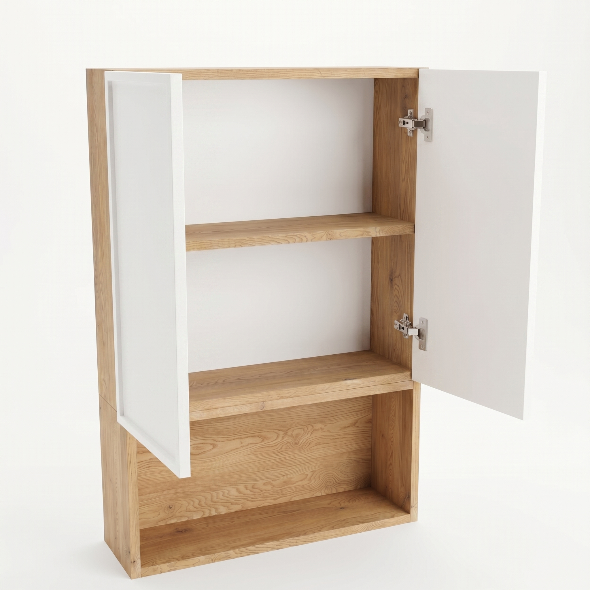 Szafka łazienkowa wisząca 60 cm nad geberit Roma - Biała/Dąb Cremona
