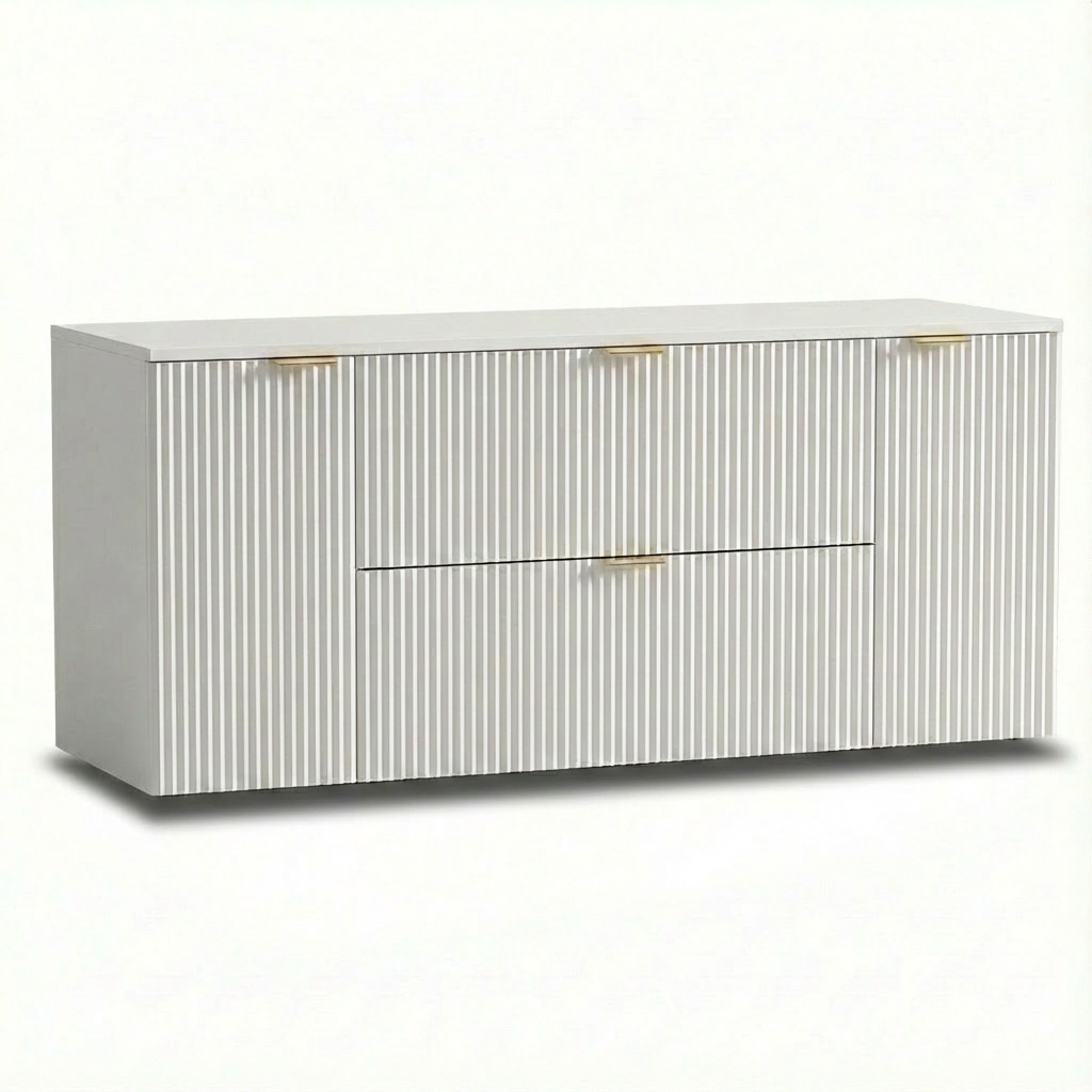 Szafka pod umywalkę z 2 drzwiami i 2 szufladami 140 cm Willy - Biały