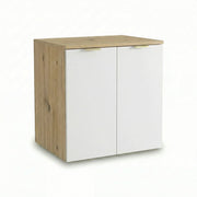 Szafka łazienkowa z drzwiami gładkimi Biała/Dąb artisan 60 cm Orio