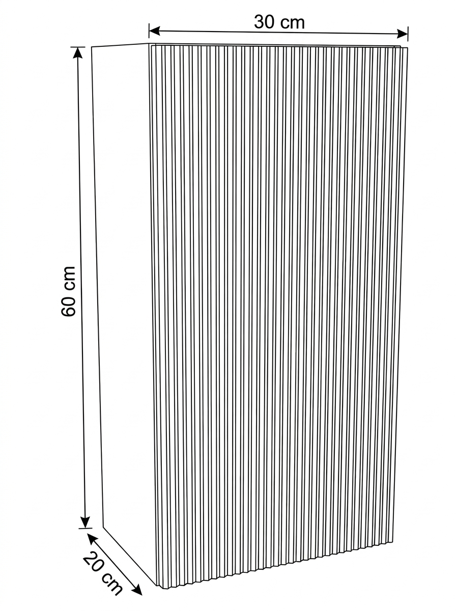Wisząca szafka łazienkowa 30 cm, 1 drzwi z półką Willy - Biała