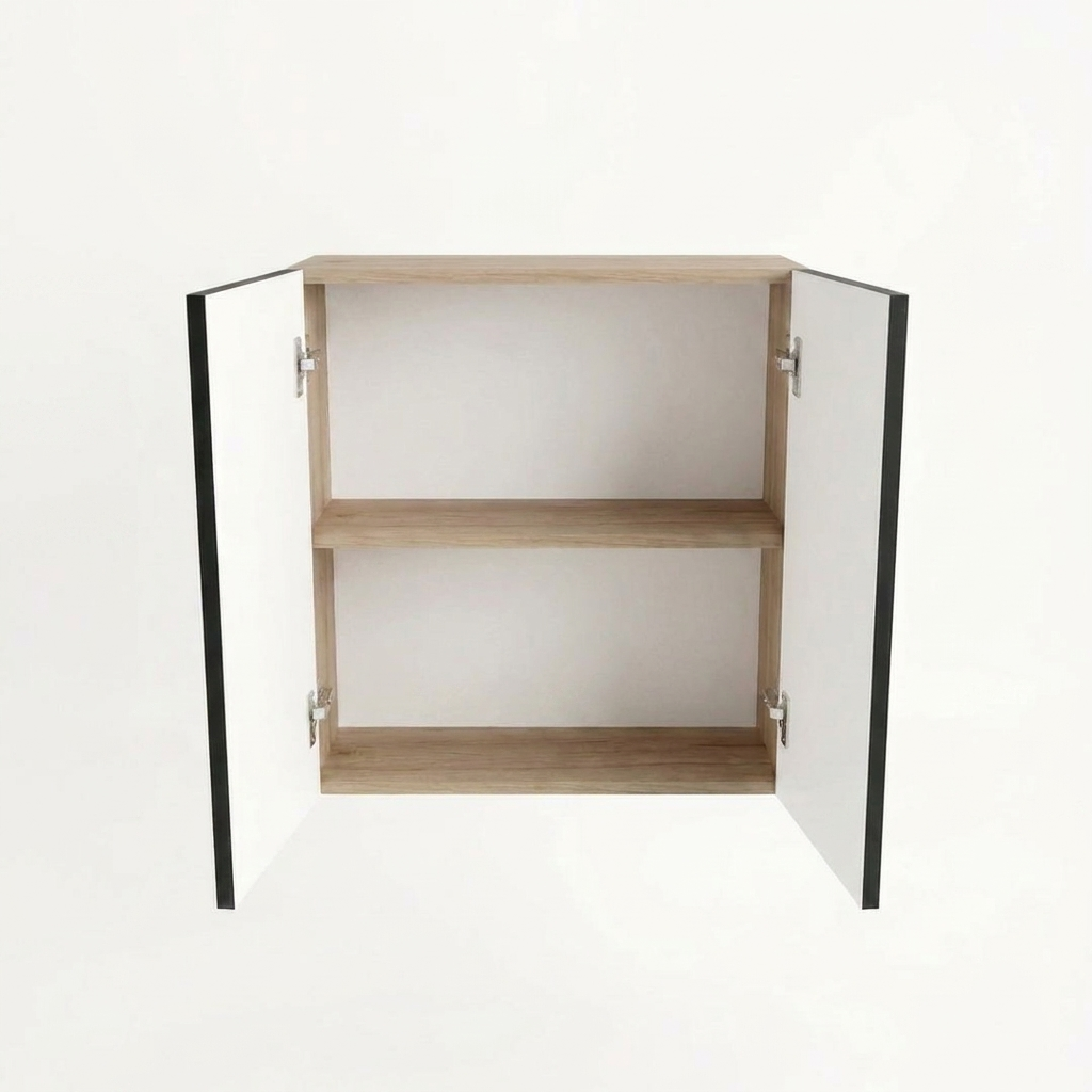 Szafka łazienkowa wisząca 60 cm z 2 drzwiczkami Willy - Czarna/Orzech