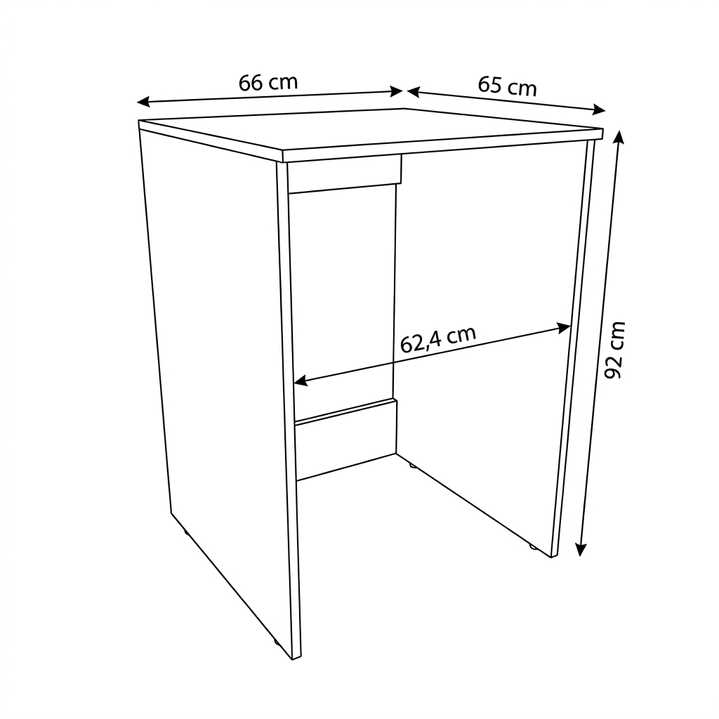 Szafka pod pralkę do zabudowy z blatem 66 cm Orio - Dąb artisan