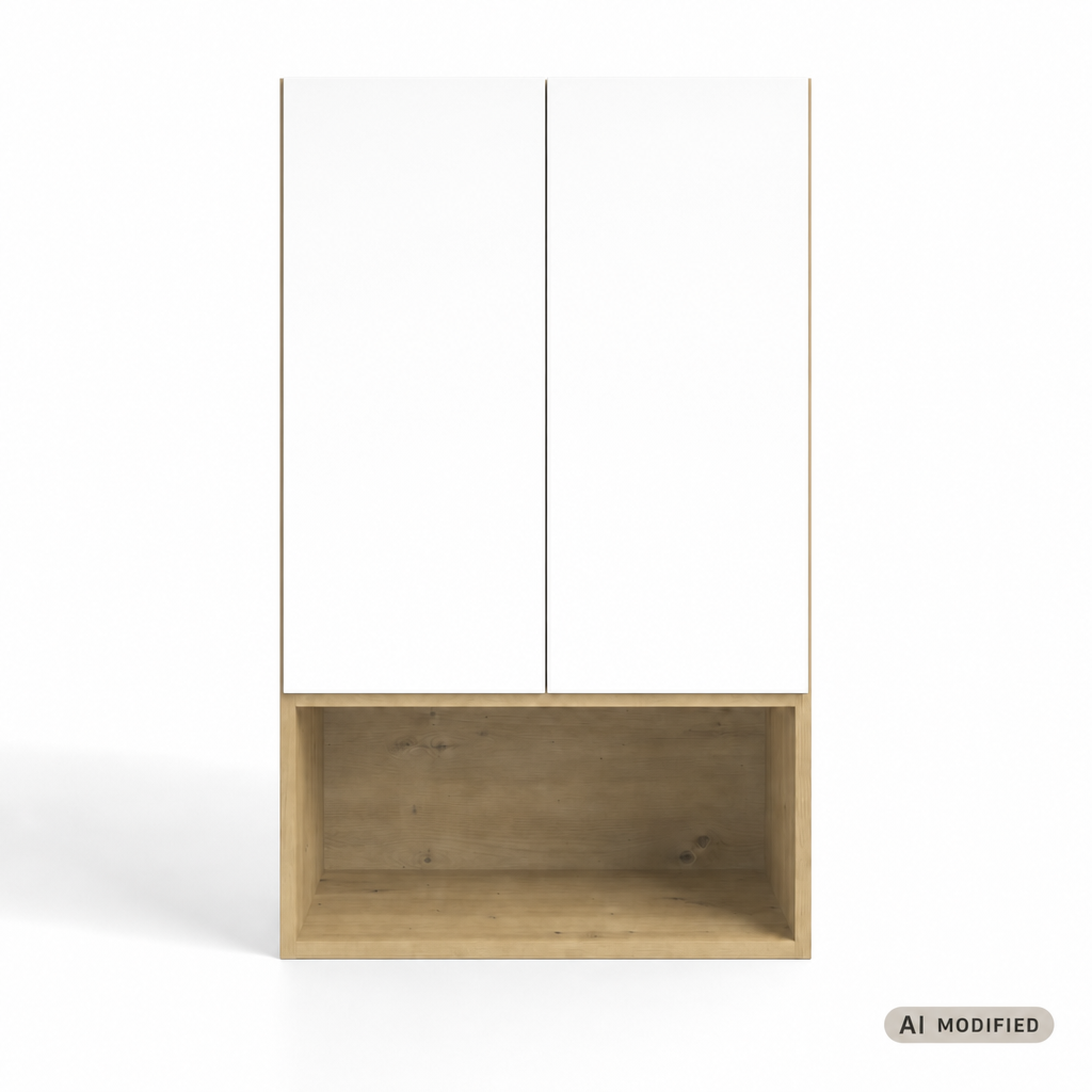 Szafka łazienkowa wisząca 60 cm nad geberit Orio - Biała/Dąb artisan