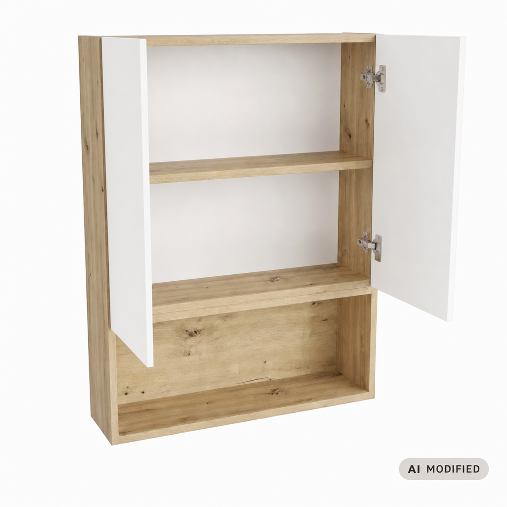 Szafka łazienkowa wisząca 60 cm nad geberit Orio - Biała/Dąb artisan
