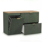 Szafka pod umywalkę z koszem na pranie 100 cm Willy - Szałwiowy/blat Orzech