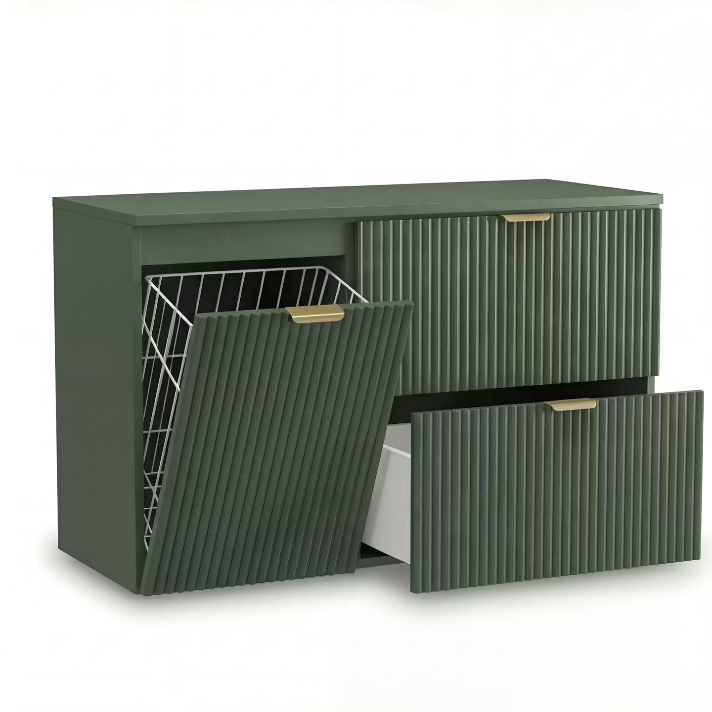 Szafka pod umywalkę z koszem na pranie 100 cm Willy - Szałwiowy