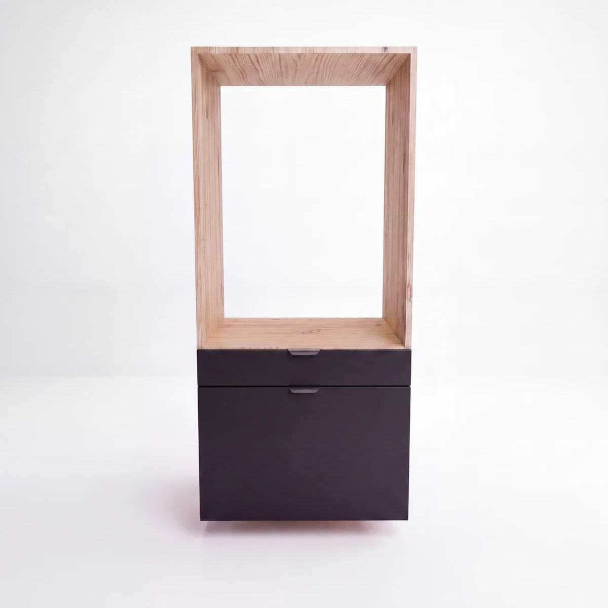 Szafka pod pralkę do zabudowy z 2 szufladami 66 cm Orio - Czarny/Dąb artisan
