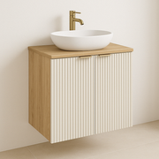 Szafka łazienkowa z drzwiami 60 cm Willy - Kaszmir/Orzech