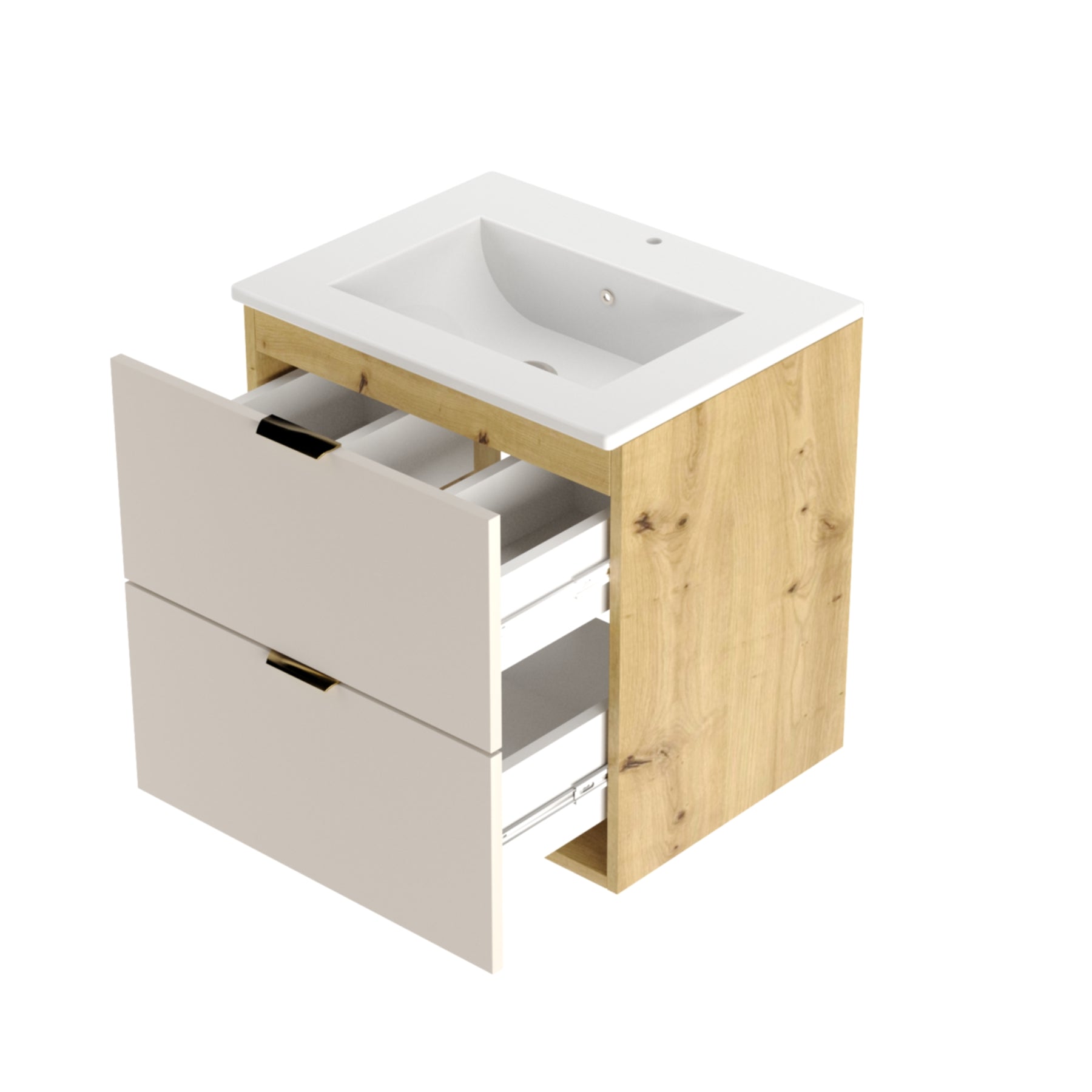 Szafka łazienkowa z umywalką 60 cm Kaszmir/Dąb artisan Orio