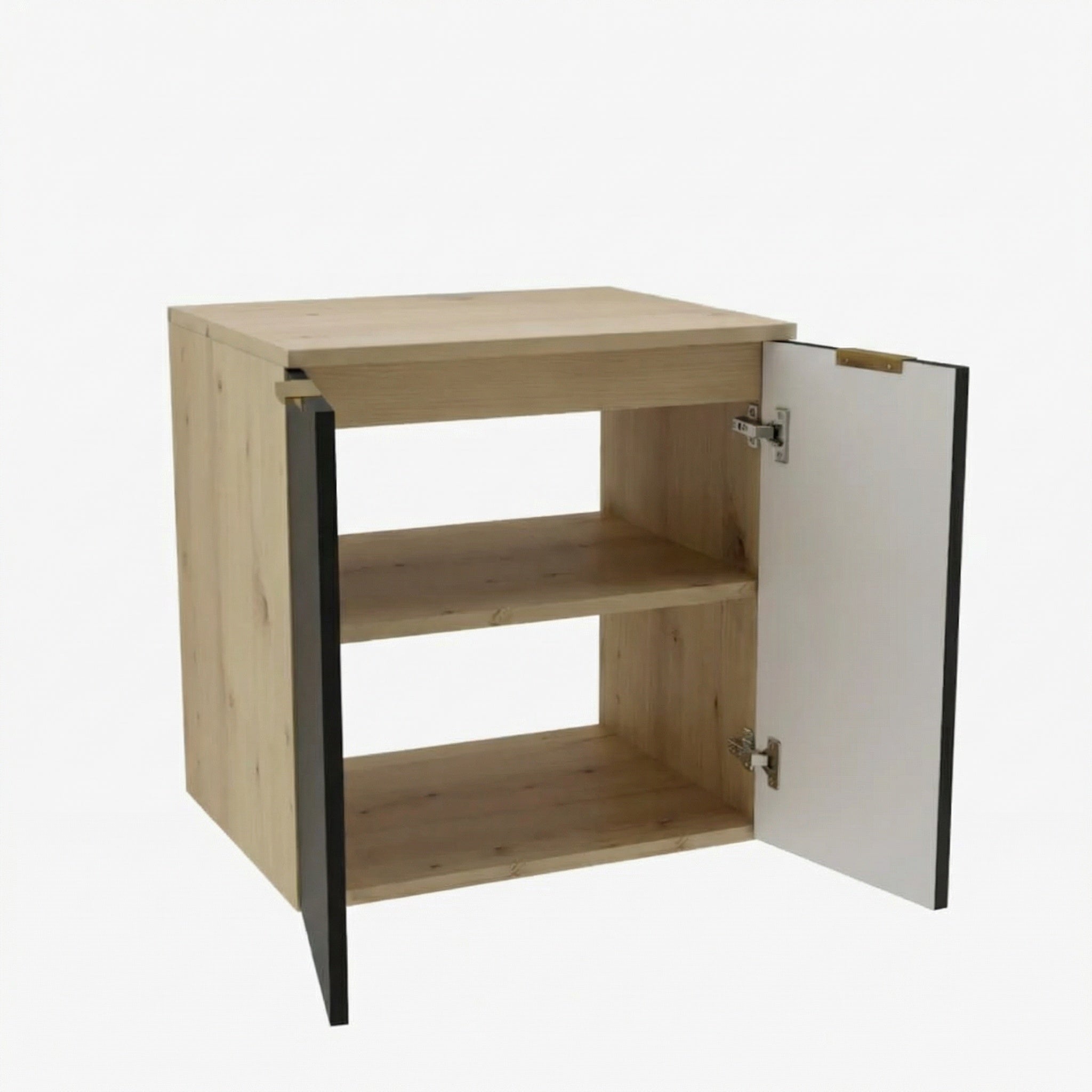 Szafka łazienkowa pod umywalkę z 2 drzwiami 60 cm Orio - Czarna/Dąb artisan