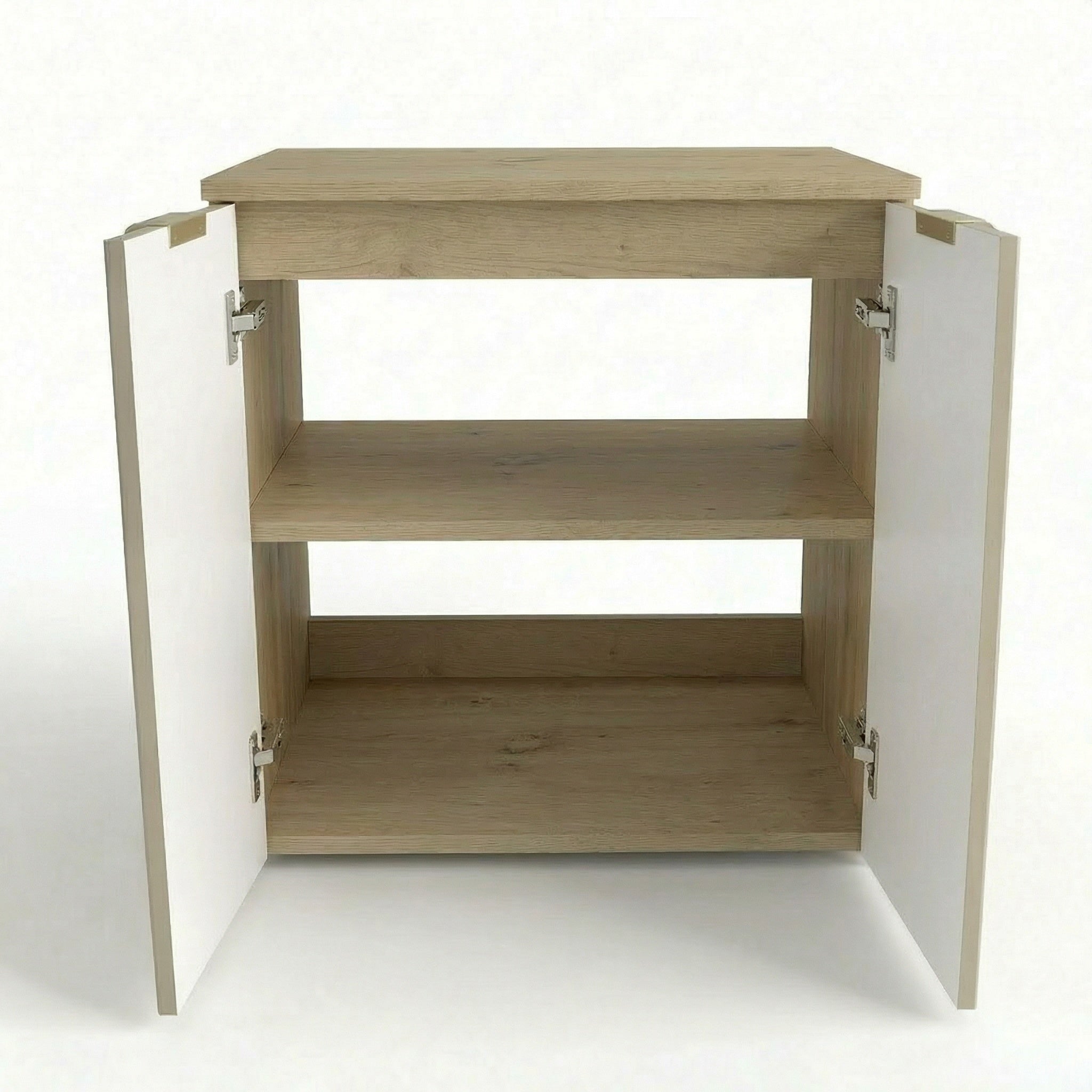 Zestaw łazienkowy: Szafka pod umywalkę z drzwiami 60 cm z umywalką Orio - Kaszmir/Dąb Artisan