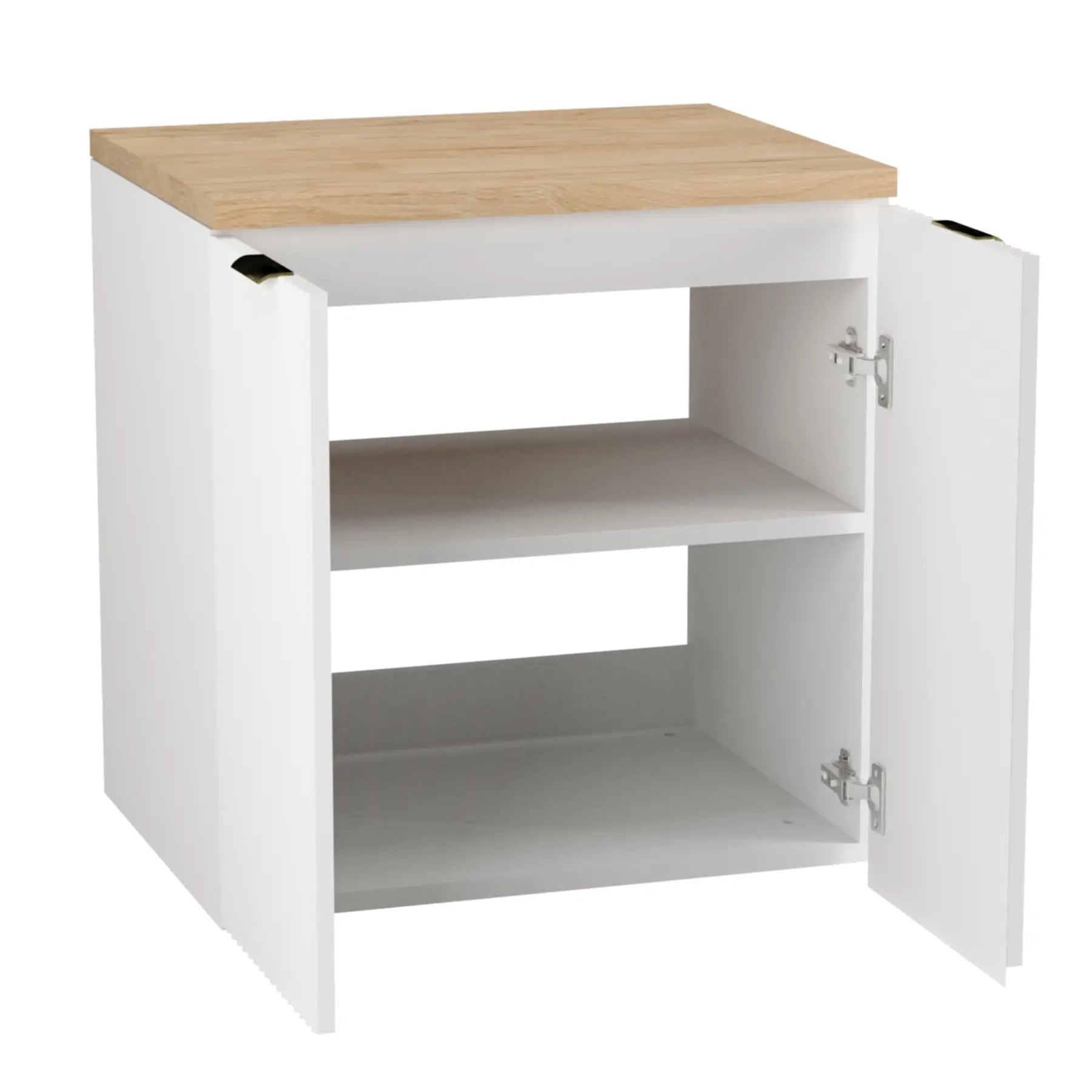 Szafka łazienkowa z drzwiami 60 cm Willy - Biały/blat Orzech