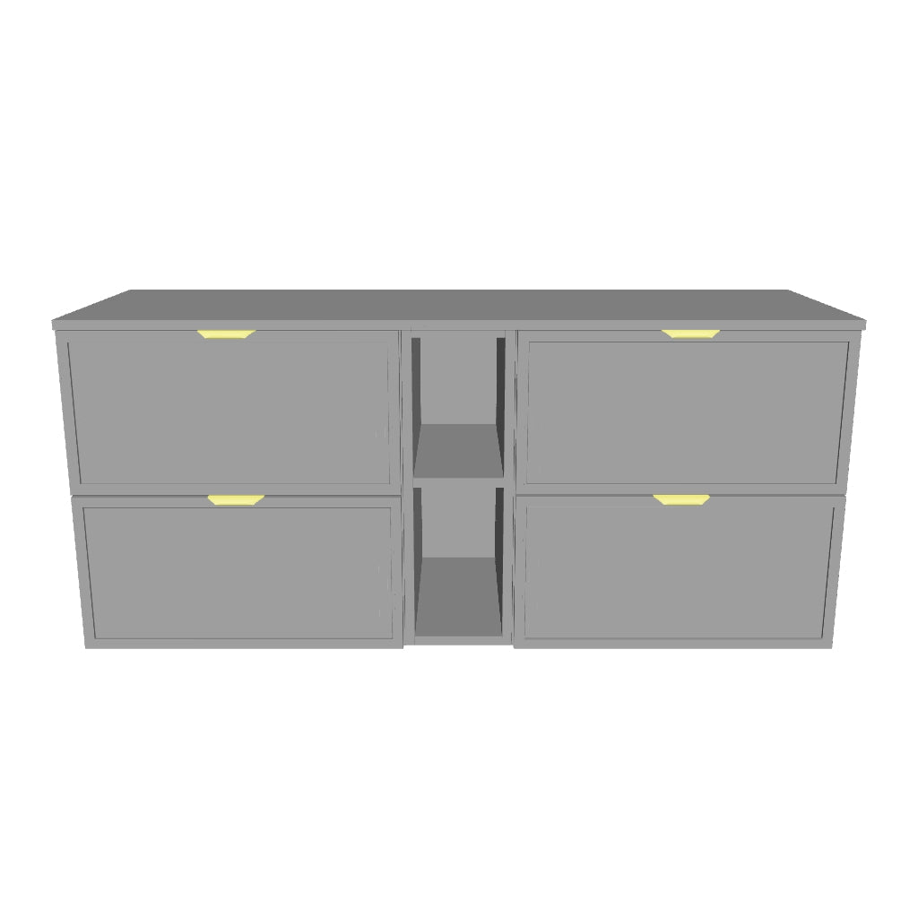 Szafka pod umywalkę z regałem 140 cm Roma - Biały