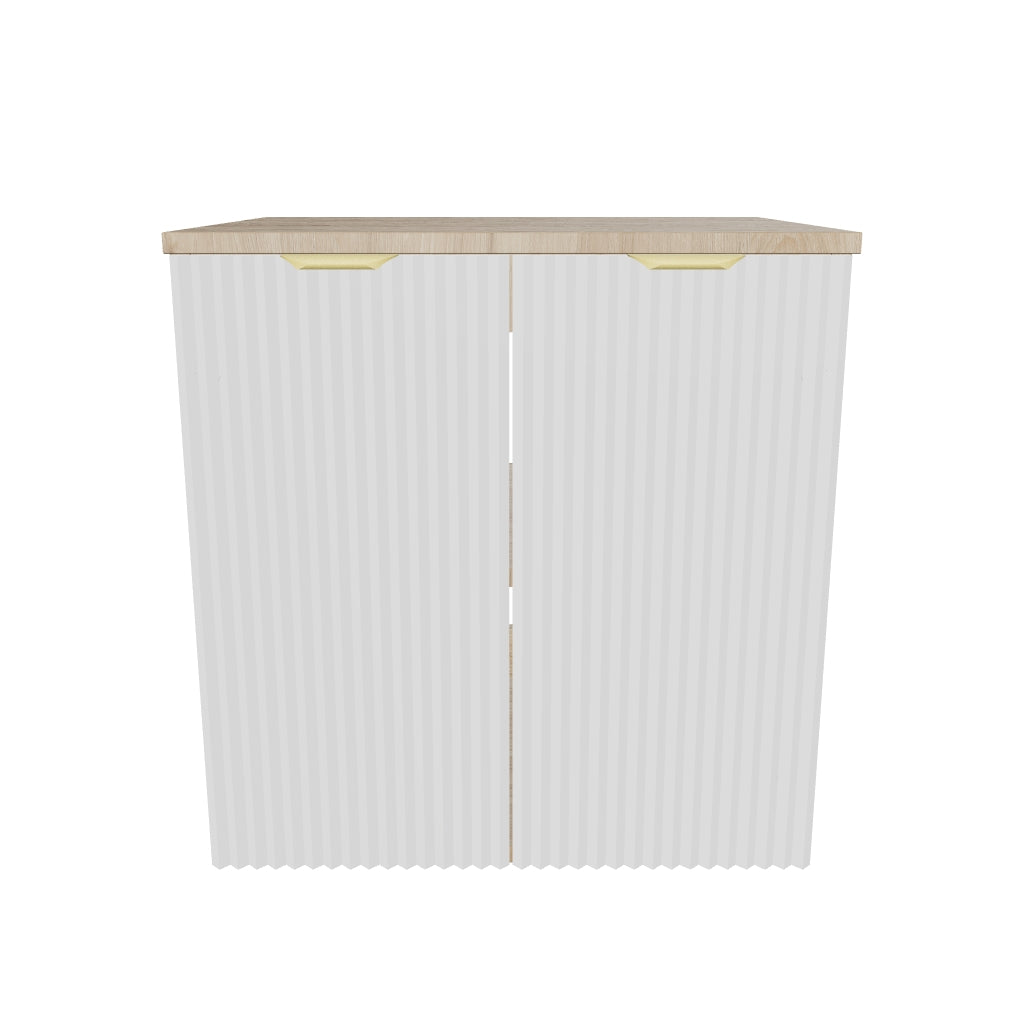 Szafka łazienkowa z drzwiami 60 cm Willy - Biały/Orzech