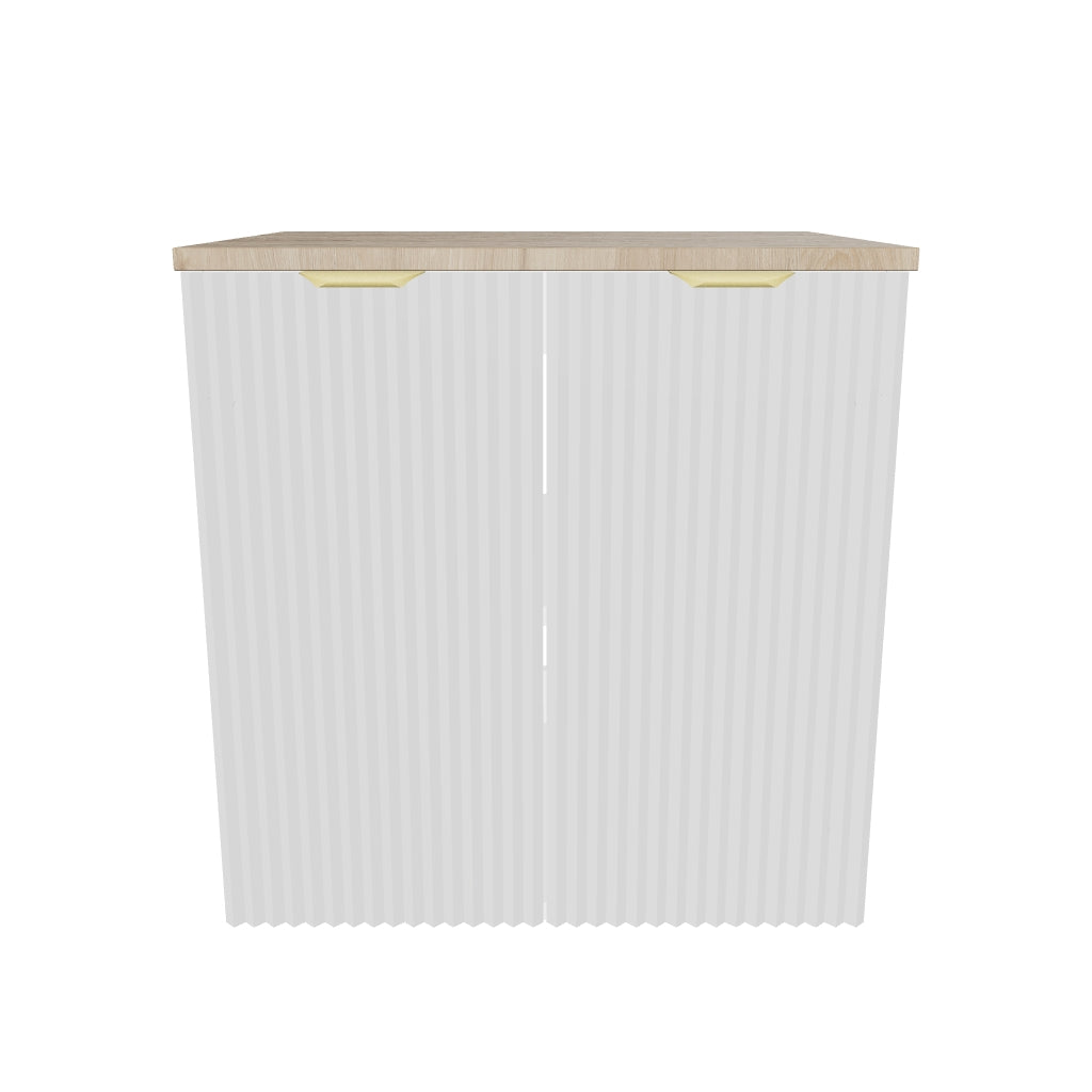 Szafka łazienkowa z drzwiami 60 cm Willy - Biały/blat Orzech