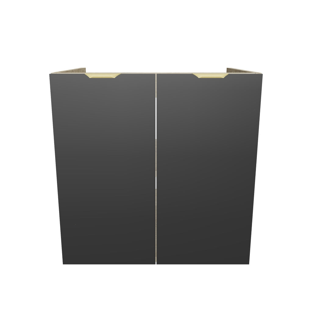 Szafka pod umywalkę z drzwiami 60 cm, bez blatu Orio - Czarna/Dąb artisan