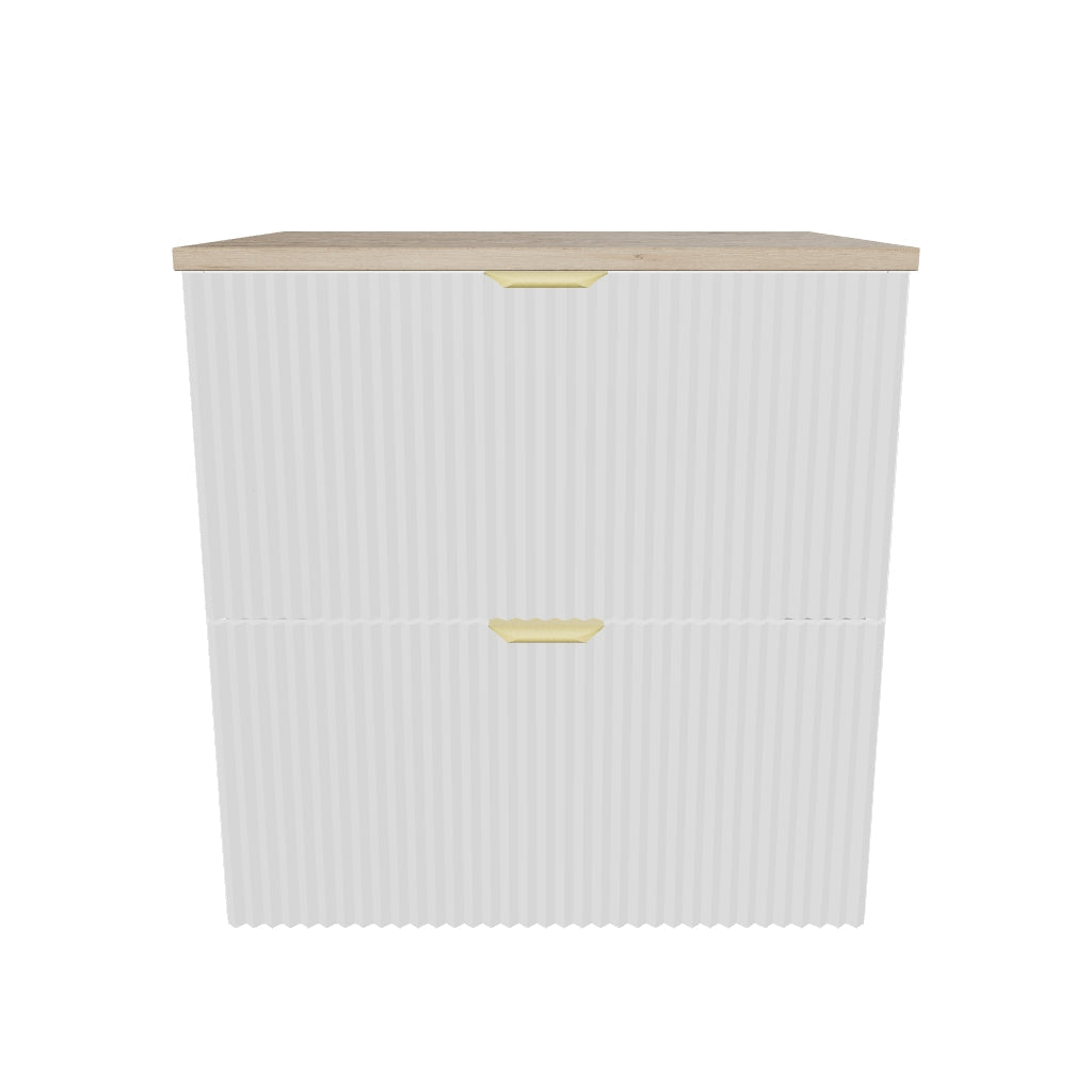 Szafka pod umywalkę nablatową 60 cm Willy - Biały/blat Orzech