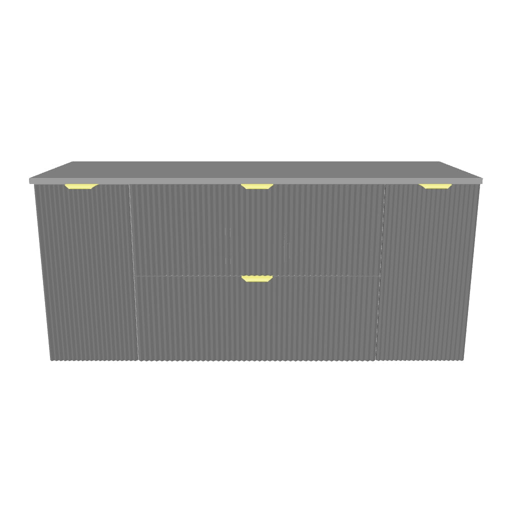 Szafka pod umywalkę z 2 drzwiami i 2 szufladami 140 cm Willy - Czarny