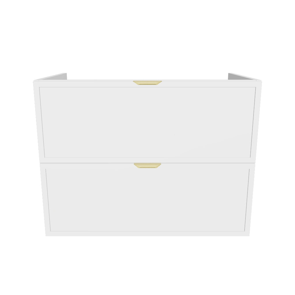 Szafka pod umywalkę 80 cm 2 szuflady bez blatu Roma - Biała