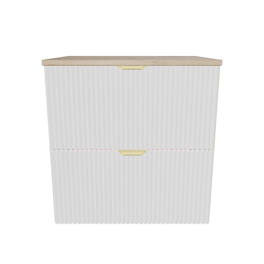 Szafka pod umywalkę nablatową 60 cm Willy - Biały / Orzech